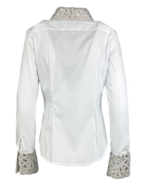 camicia donna dettagli macramè bianca Camicetta Snob | 595-31412108